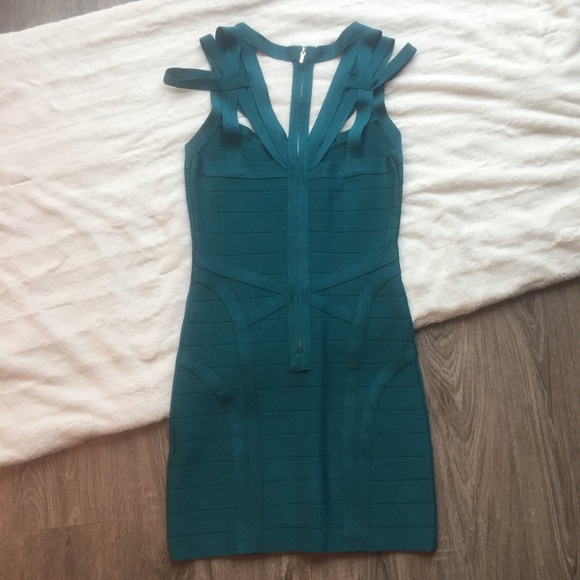 Bebe Deep Lake Strappy Bodycon Dress - Picture 4 of 5